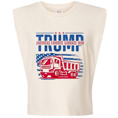 Trump AmericaS Favorite Garbage Man Retro Us Flag Garment-Dyed Women's Muscle Tee