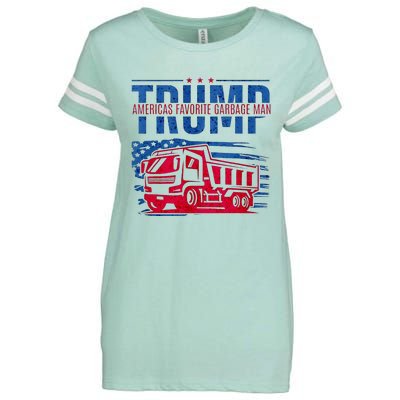 Trump AmericaS Favorite Garbage Man Retro Us Flag Enza Ladies Jersey Football T-Shirt