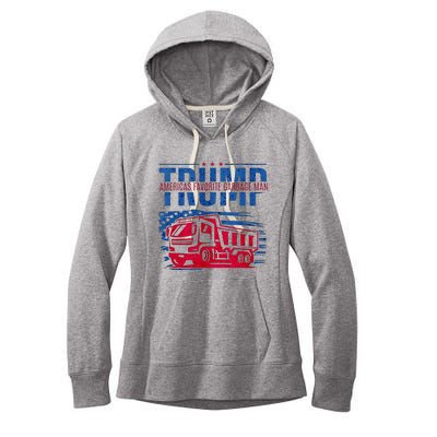 Trump AmericaS Favorite Garbage Man Retro Us Flag Women's Fleece Hoodie