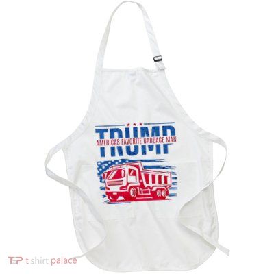Trump AmericaS Favorite Garbage Man Retro Us Flag Full-Length Apron With Pockets