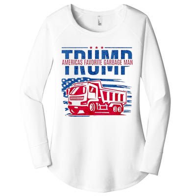 Trump AmericaS Favorite Garbage Man Retro Us Flag Women's Perfect Tri Tunic Long Sleeve Shirt