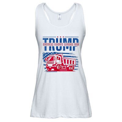 Trump AmericaS Favorite Garbage Man Retro Us Flag Ladies Essential Flowy Tank