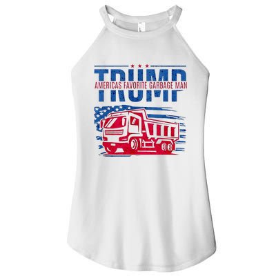 Trump AmericaS Favorite Garbage Man Retro Us Flag Women's Perfect Tri Rocker Tank