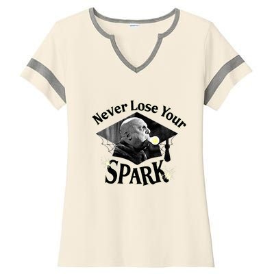 The Addams Family Tv Series – Uncle Fester Graduation Spark Ladies Halftime Notch Neck Tee