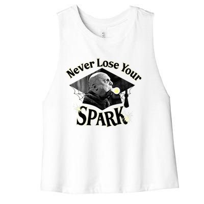 The Addams Family Tv Series – Uncle Fester Graduation Spark Women's Racerback Cropped Tank