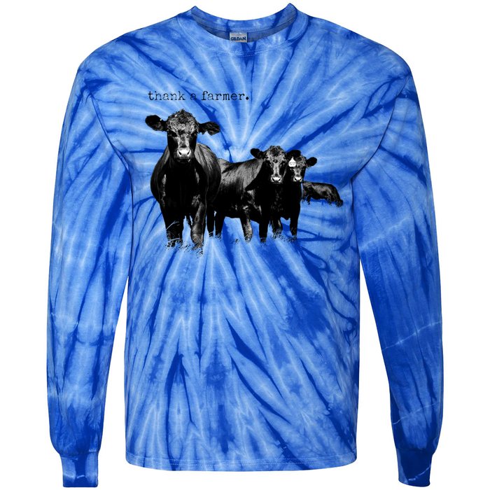 Thank A Farmer Gift Tie-Dye Long Sleeve Shirt