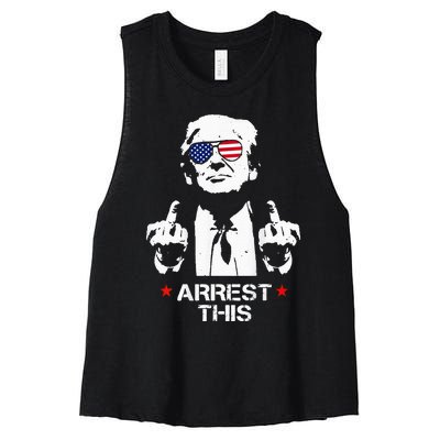 Trump Arrest Funny Women's Racerback Cropped Tank