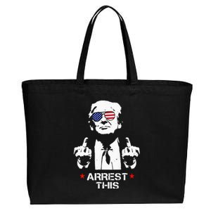 Trump Arrest Funny Cotton Canvas Jumbo Tote