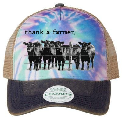 Thank A Farmer Cow Lover Heifer Lover Agriculture Outfit Legacy Tie Dye Trucker Hat