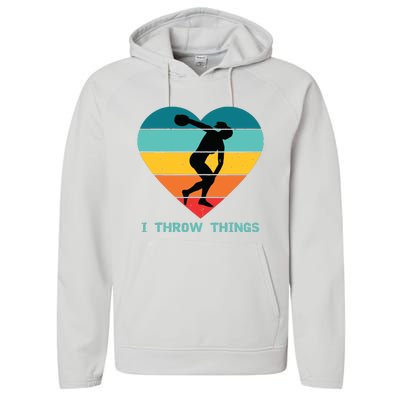 Track And Field Women Discus Thrower Performance Fleece Hoodie