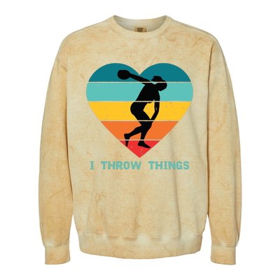 Track And Field Women Discus Thrower Colorblast Crewneck Sweatshirt