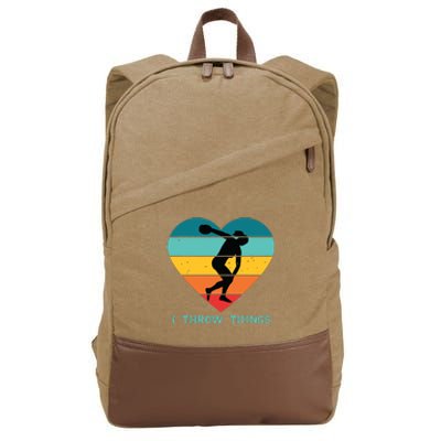 Track And Field Women Discus Thrower Cotton Canvas Backpack