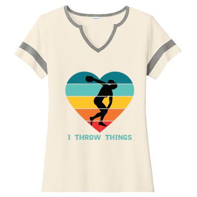 Track And Field Women Discus Thrower Ladies Halftime Notch Neck Tee