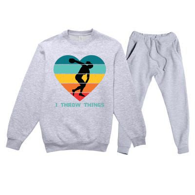 Track And Field Women Discus Thrower Premium Crewneck Sweatsuit Set