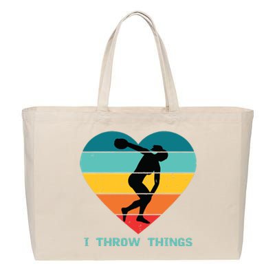 Track And Field Women Discus Thrower Cotton Canvas Jumbo Tote