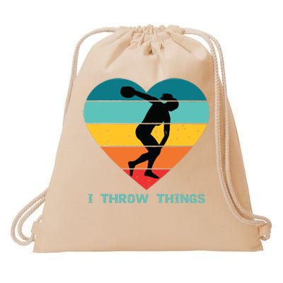 Track And Field Women Discus Thrower Drawstring Bag