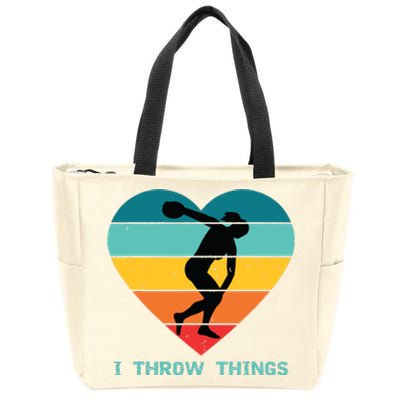 Track And Field Women Discus Thrower Zip Tote Bag