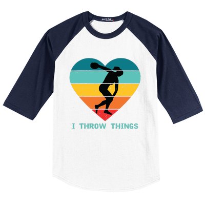 Track And Field Women Discus Thrower Baseball Sleeve Shirt