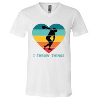 Track And Field Women Discus Thrower V-Neck T-Shirt