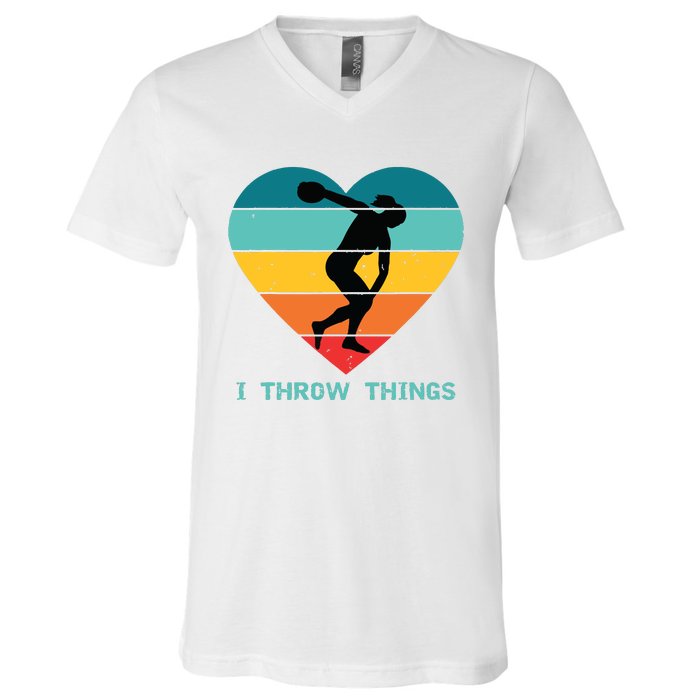 Track And Field Women Discus Thrower V-Neck T-Shirt