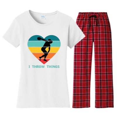 Track And Field Women Discus Thrower Women's Flannel Pajama Set