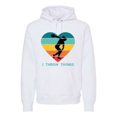 Track And Field Women Discus Thrower Premium Hoodie