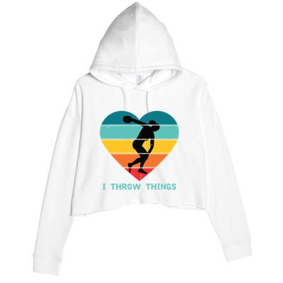 Track And Field Women Discus Thrower Crop Fleece Hoodie