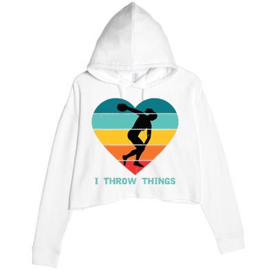 Track And Field Women Discus Thrower Crop Fleece Hoodie