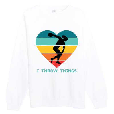 Track And Field Women Discus Thrower Premium Crewneck Sweatshirt