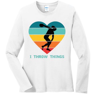 Track And Field Women Discus Thrower Ladies Long Sleeve Shirt