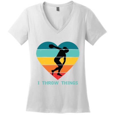 Track And Field Women Discus Thrower Women's V-Neck T-Shirt