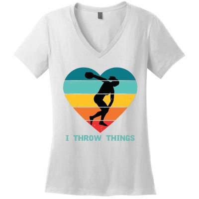 Track And Field Women Discus Thrower Women's V-Neck T-Shirt