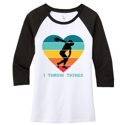 Track And Field Women Discus Thrower Women's Tri-Blend 3/4-Sleeve Raglan Shirt