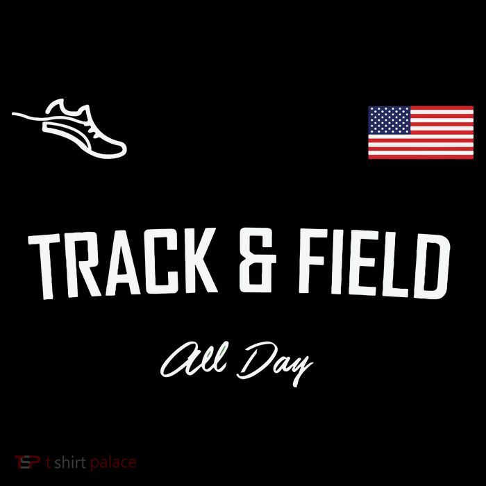 Track And Field Gifts Track Field All Day Usa Flag Hoodie