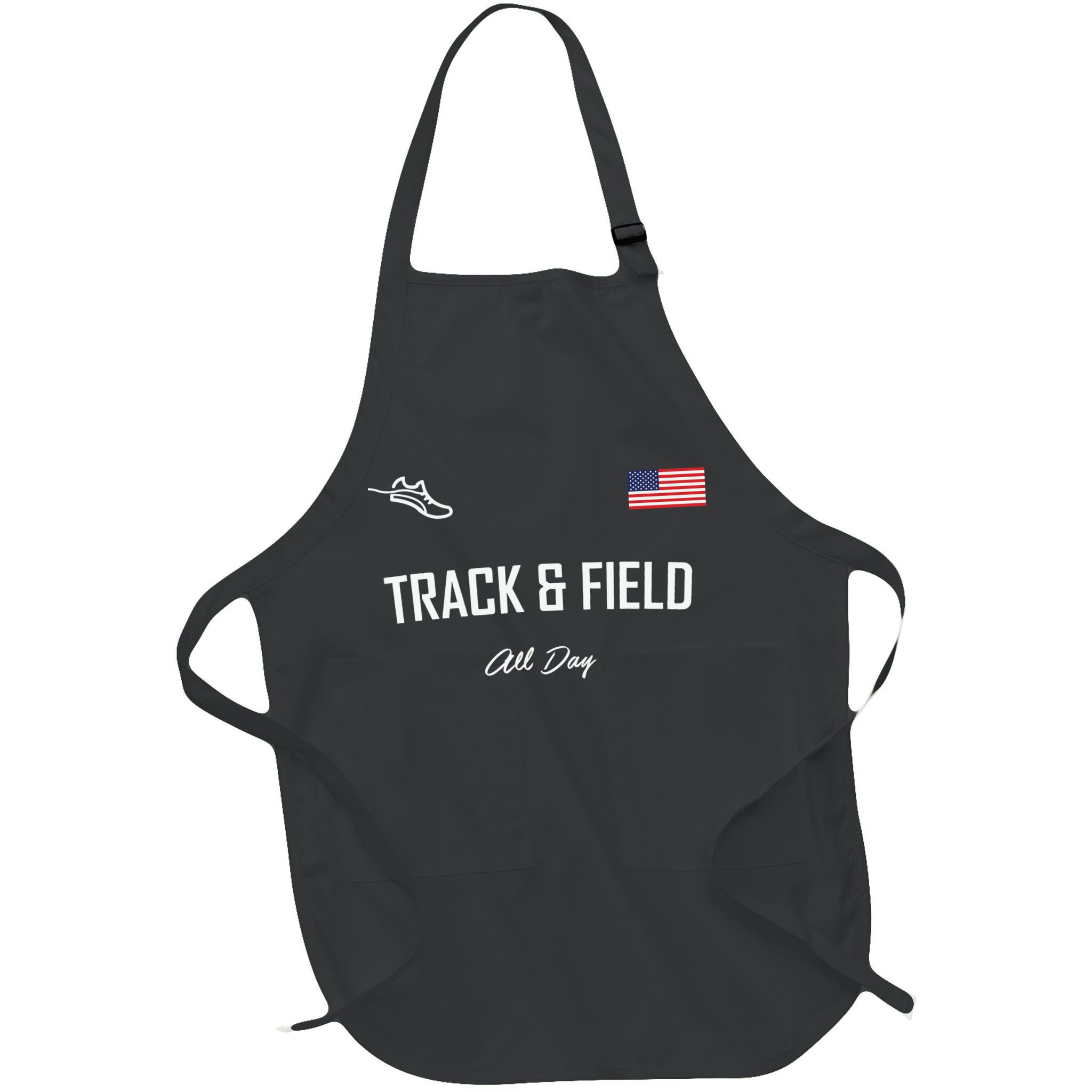 Track And Field Gifts Track Field All Day Usa Flag Apron