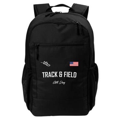 Track And Field Gifts Track Field All Day Usa Flag Backpack