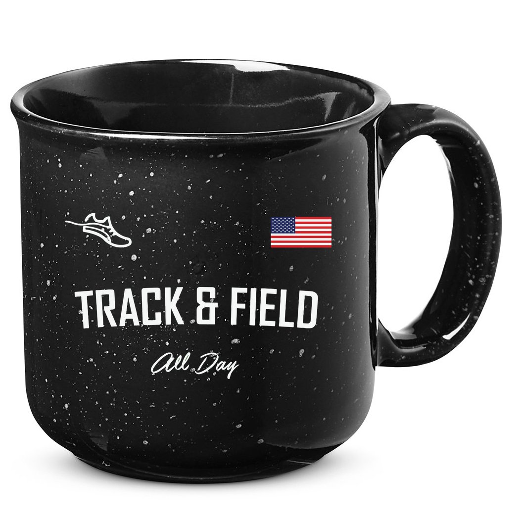 Track And Field Gifts Track Field All Day Usa Flag 15oz Campfire Ceramic Mug