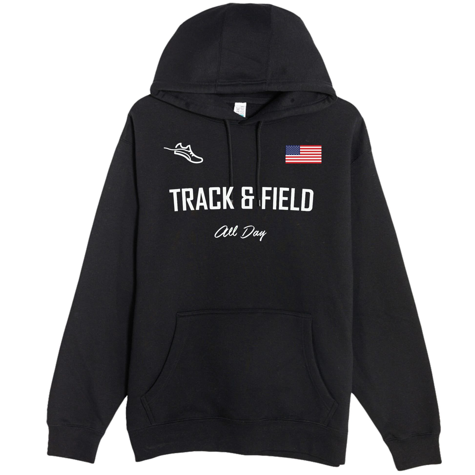 Track And Field Gifts Track Field All Day Usa Flag Premium Pullover Hoodie