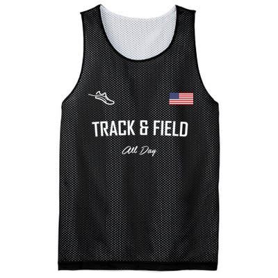 Track And Field Gifts Track Field All Day Usa Flag Mesh Reversible Basketball Jersey Tank