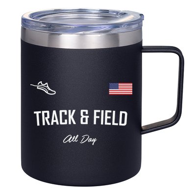 Track And Field Gifts Track Field All Day Usa Flag 12oz Stainless Steel Coffee Mug