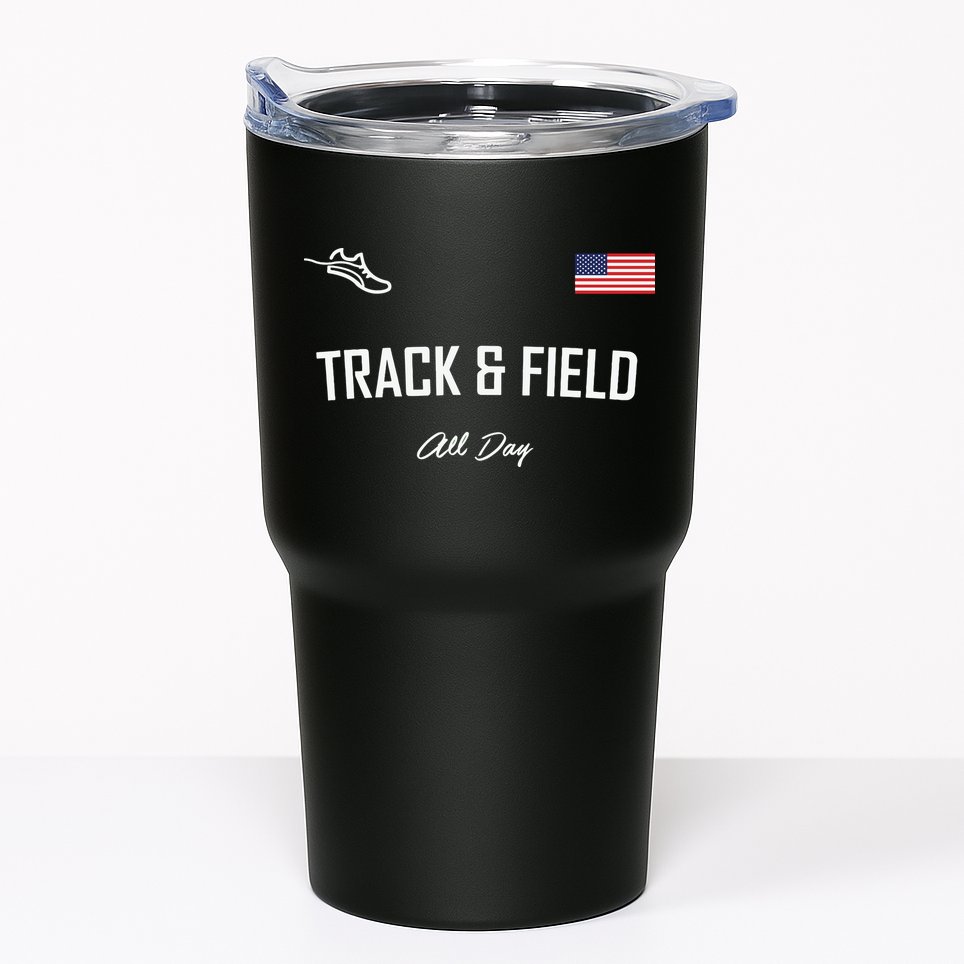 Track And Field Gifts Track Field All Day Usa Flag Tumbler