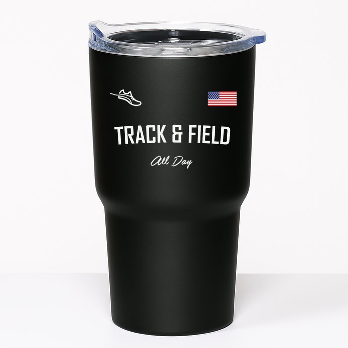 Track And Field Gifts Track Field All Day Usa Flag Tumbler