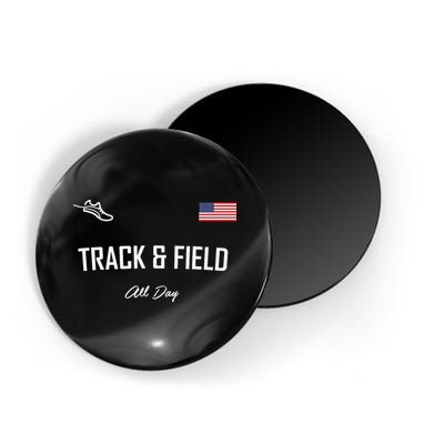Track And Field Gifts Track Field All Day Usa Flag Magnet