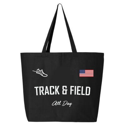 Track And Field Gifts Track Field All Day Usa Flag 25L Jumbo Tote