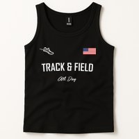 Track And Field Gifts Track Field All Day Usa Flag Tank Top
