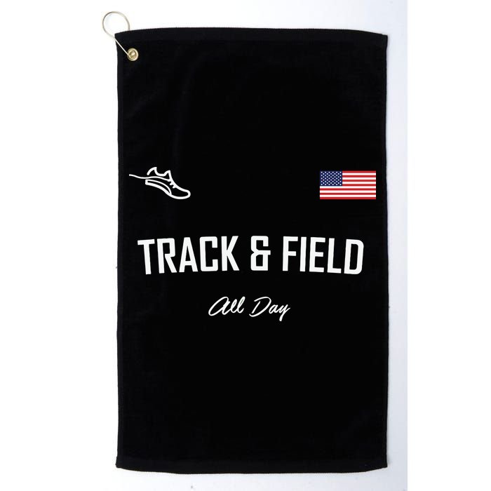 Track And Field Gifts Track Field All Day Usa Flag Golf Towel