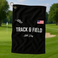Track And Field Gifts Track Field All Day Usa Flag Golf Towel