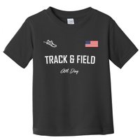 Track And Field Gifts Track Field All Day Usa Flag Toddler T-Shirt