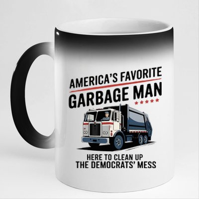 Trump AmericaS Favorite Garbage Man Trump In Trash Truck 11oz Black Color Changing Mug