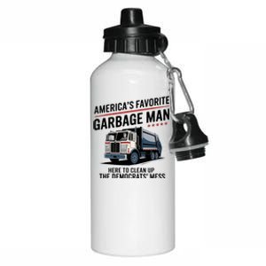 Trump AmericaS Favorite Garbage Man Trump In Trash Truck Aluminum Water Bottle